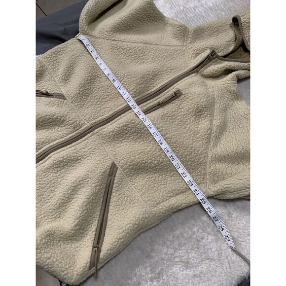 J Crew Jacket Nordic Sherpa Fleece Polartec Hooded Beige Tan Mens Size XL - Picture 5 of 8